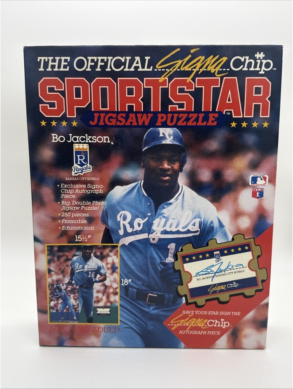 MLB Signa Chip Sportstar Puzzle 250 Bo Jackson Kansas City Royals - New & Sealed